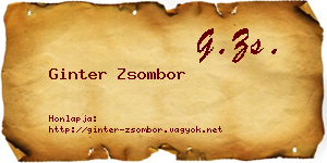 Ginter Zsombor névjegykártya